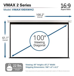 Elite Screen VMAX100XWX2 VMAX Electric 100 Inch Screen